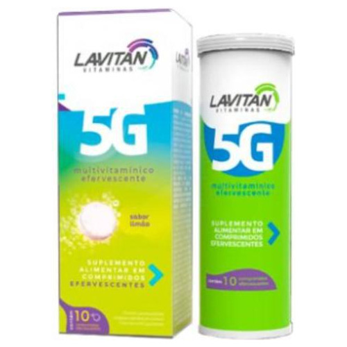 Lavitan 5g Sabor Limão Lavitan 10 Comprimidos Efervescentes