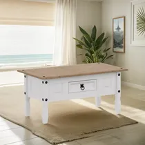 Comprar Mesa Centro Ratona Madera Maciza Living 1 Cajón Rustica