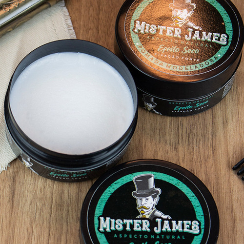 2 Pomadas Para Cabelo Matte Efeito Seco Natural Mister James