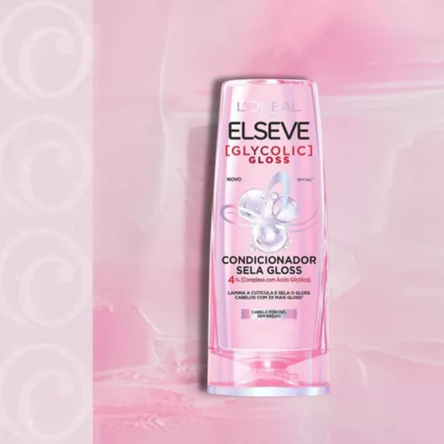 Shampoo, Condicionador 200ml + Mascara Glycolic Gloss Elseve