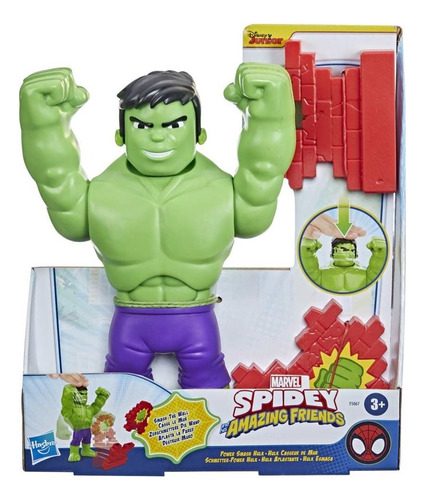 Figura Spidey Amazing Friends Hulk Poder Aplastante 30cms