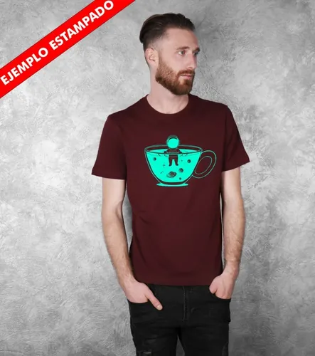 Polera Burdeo Para Estampar Algodon Organico Antialergica Cuotas