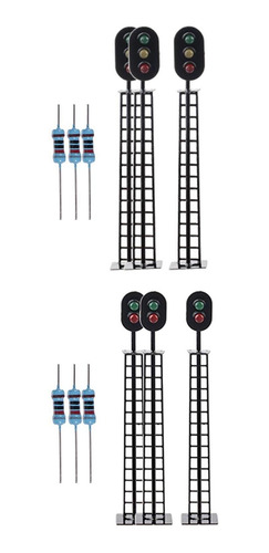 6pcs Diy Semáforos 1:87 Ho Escala Semáforo Lámpara Luz De