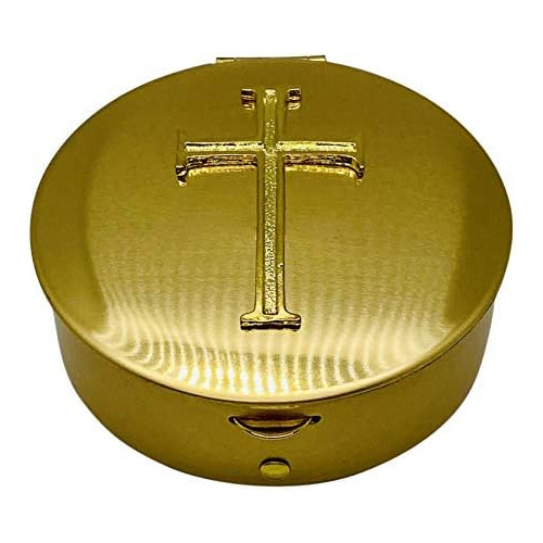 Latin Cross Pyx 3 Inch Holds Over 40 Hosts