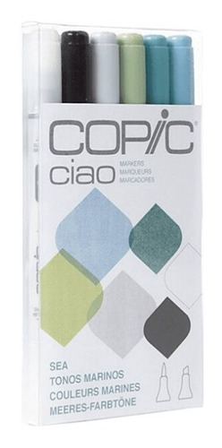 Marcador Profesional Copic Ciao Doble Punta Set *6 Marinos