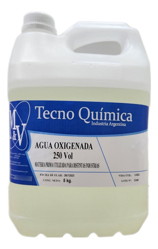 Agua Oxigenada 250 Volumenes X 5kg - Peróxido De Hidrogeno