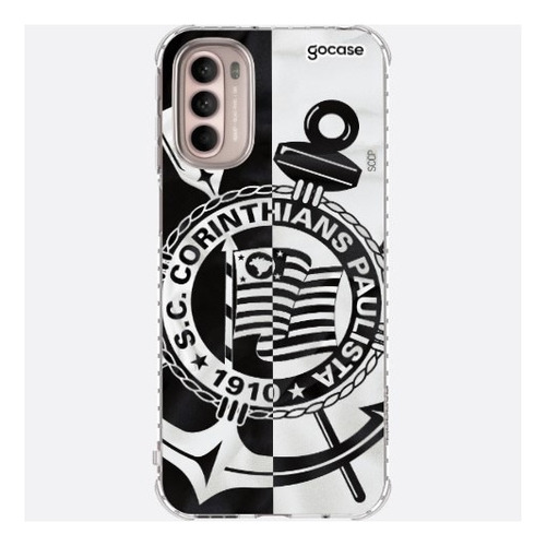 Capa De Proteção Gocase Corinthians Para Moto G41 Xt2167 Cor Transparente Corinthians Black and white