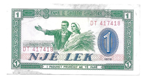 Liquido Billete De Albania. 1 Lek 1976 