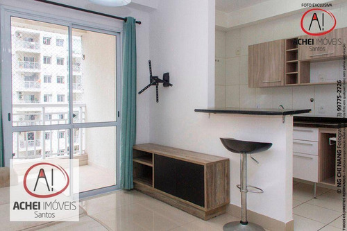 Imagem 2 de 30 de Apartamento Com 2 Dormitórios, Sala Com Sacada, Lazer Completo, 1 Vaga À Venda, 64 M² Por R$ 455.000 - Marapé - Santos/sp - Ap10953