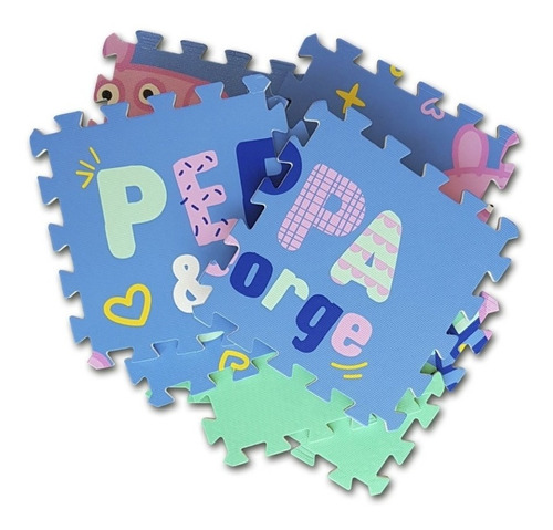 Alfombra Puzzle Goma Eva Peppa Pig George 90x90cm Antigolpes