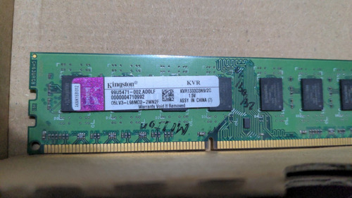 Memoria Kingston Ddr3 2gb Kvr1333d3n9/2g X1un