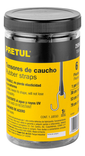 Tensores De Caucho Ligas Durables No Pierden Elasticidad 6pz