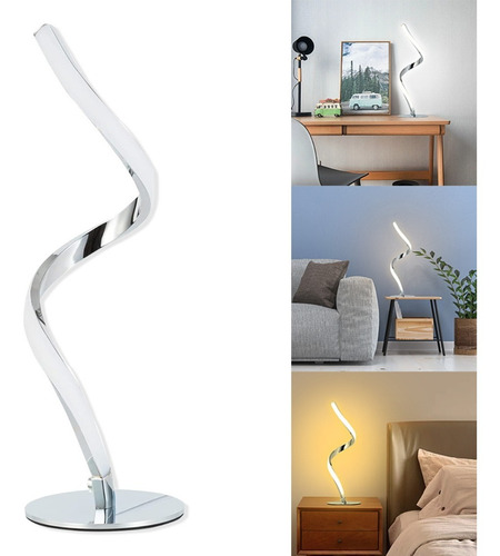 Lámpara De Escritorio Led Con Control Táctil Espiral Moderna