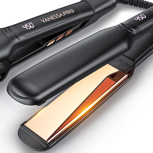 Plancha De Pelo Vanessa Pro Flat Iron, 100% Pure Titani...