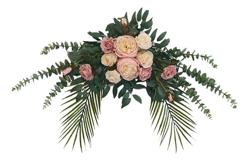 Decoración De Arreglo De Centro De Mesa Floral Rosa Claro