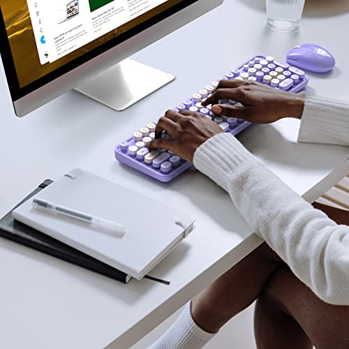 Combo De Teclado Y Ratón Inalámbricos Mofii, Morado, Colorid