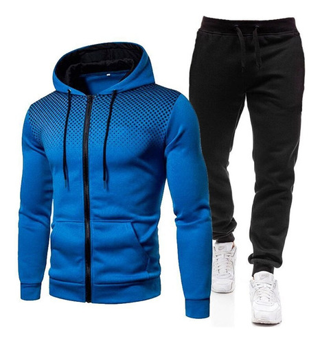 Sudadera Y Pantalones Casuales Con Cremallera For Hombre,