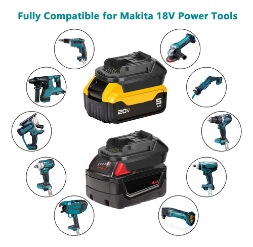 Adaptador De Batería Para Makita 18v Herramientas Convertido