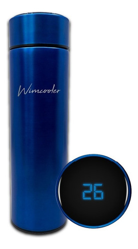 Termo Digital Inteligente 500ml Botella De Acero Inoxidable Color Azul