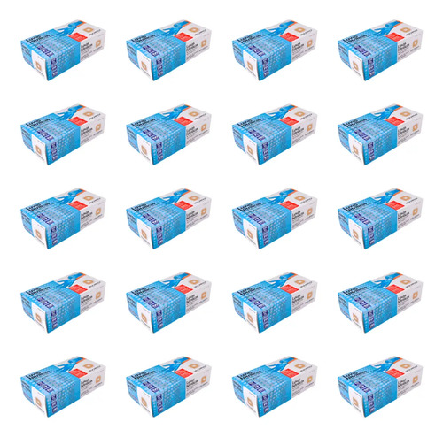 Luvas descartáveis antiderrapantes Descarpack Luva Nitrilica cor azul tamanho M de nitrila em kit de 20 x 100 unidades