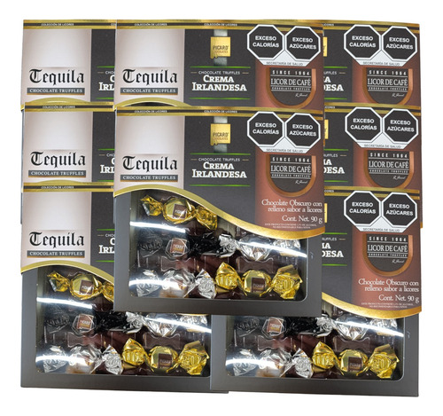 Chocolate Colección Licor 7p 90g C/u Tequila Irlandés Café