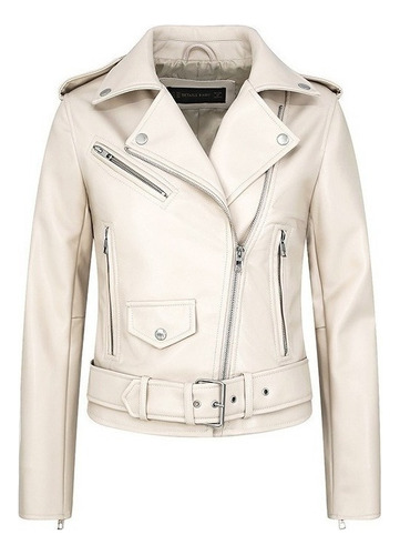 Chaqueta Casual De Cuero Genuino Para Mujer, De Regalo, Glam