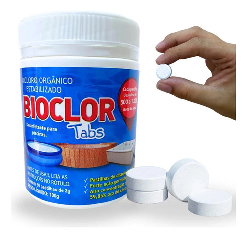 Mini Pastilha De Cloro Com 100 Unidades+ Mini Flutuador Mor