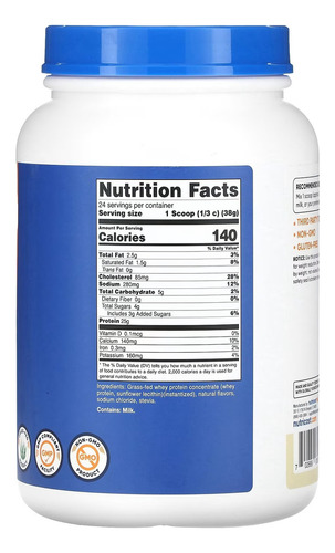 Nutricost Grass Fed Whey Protein Concentrate 2 Lbs Sabor Vainilla