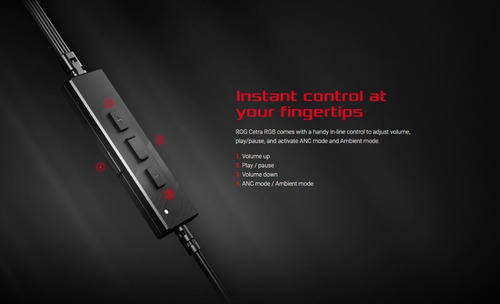 Imagen 2 de 10 de Auricular Gamer Asus Rog Cetra In-ear Noice Cancelling Usb-c