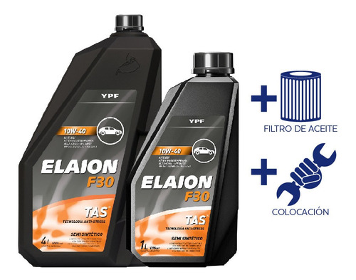 Cambio De Aceite Ypf Elaion F30 10w40 5l +fil Ac Duster 2.0