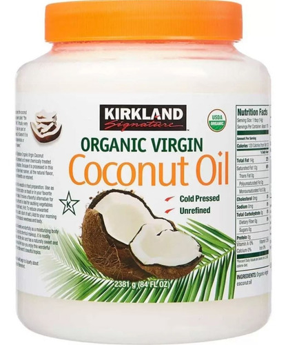 Aceite De Coco 100% Orgánico Virgen 2.48 Lts Marca Kirkland