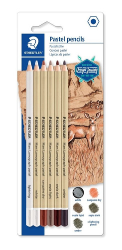 Lápis Pastel Profissional Staedtler Lumograph C/6 Cores
