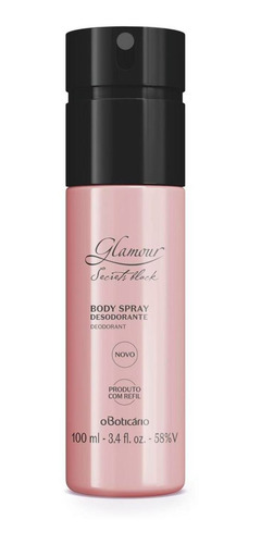 Glamour Desodorante Body Spray Secrets Black, 100 Ml Versao 