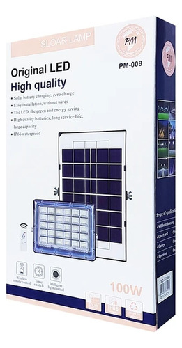 Foco Led De 100w Mas Panel Solar Control Remoto