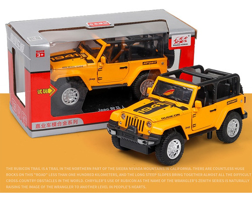 Jeep Wrangler Convertible Miniatura Metal Con Focos Y Sonido