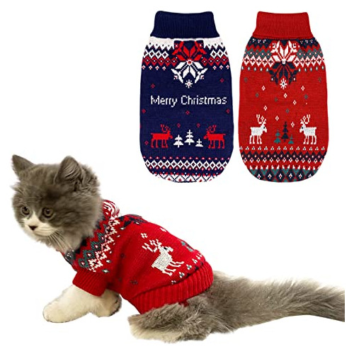 Vehomy 2 Suéteres De Navidad Para Mascotas, Suéter De Navida