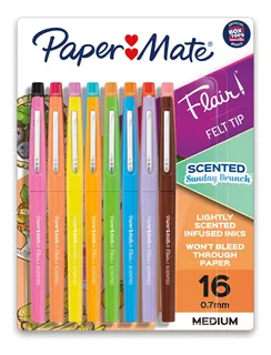 Plumones Paper Mate Flair Plumigrafos Aromas Dulces 16 Pzs