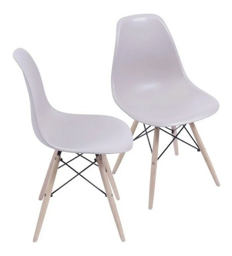Cadeira de jantar BoxBit DKR Eames base madera, estrutura de cor  fendi, 2 unidades