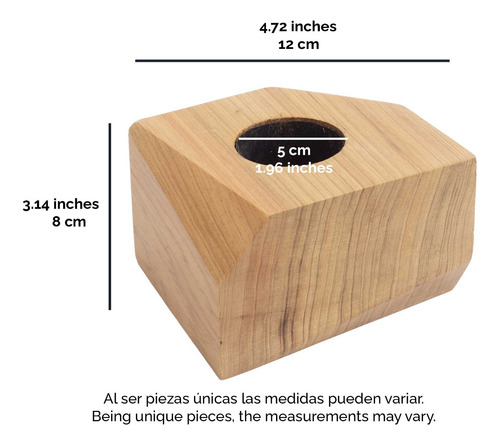Macetas De Madera De Encino Diseño Único12x12 Cm - 2 Pack Chocolate 2 Pack Café Oscuro