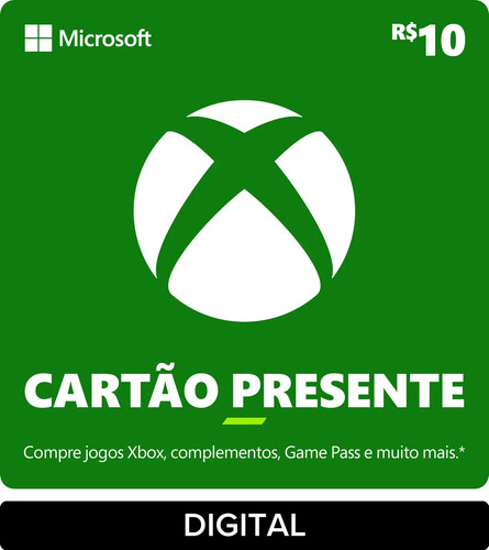 Cartão Presente Xbox Gift Card Digital Microsoft Brasil