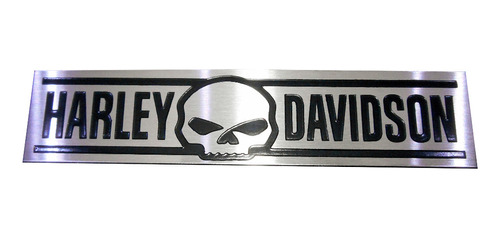 Emblema Harley Davidson Aço Inox Caveira Skull Adesivo Moto