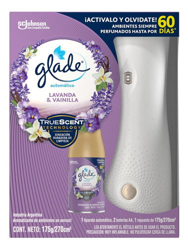 Aromatizador Glade Full Con Aerosol Lavanda & Vainilla - Aut