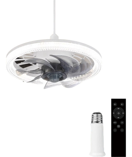 Ventilador De Techo Redondo Con Luz Led Regulable, Control