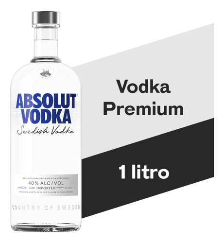 12 Vodka Absolut Tradicional 1litro Caixa Original