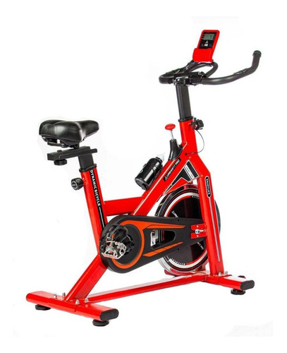 Bicicleta fija UrbanFit Pro 18 kg Cardio spinning color rojo