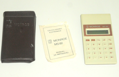 Calculadora Monroe Ms-80 Antiga Coleção Com Manualcomo Nova 