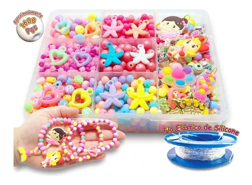 Diy fazendo contas kit brinquedo crianças crianças pulseira conjunto meninas  brinquedos para 5 6 7 8