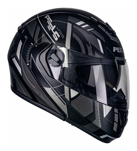 Capacete Peels Robocop Com Oculos Interno Moto Dynamic Preto Cor Preto Fosco Grafite Tamanho do capacete 58