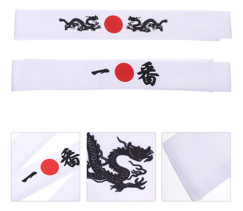 A. Diadema De Sushi Chef Con Lazo Para Karate, 2 Unidades