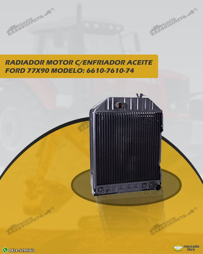 Radiador Motor C Enfriador Aceite Ford 77x90 Modelo 6610-761